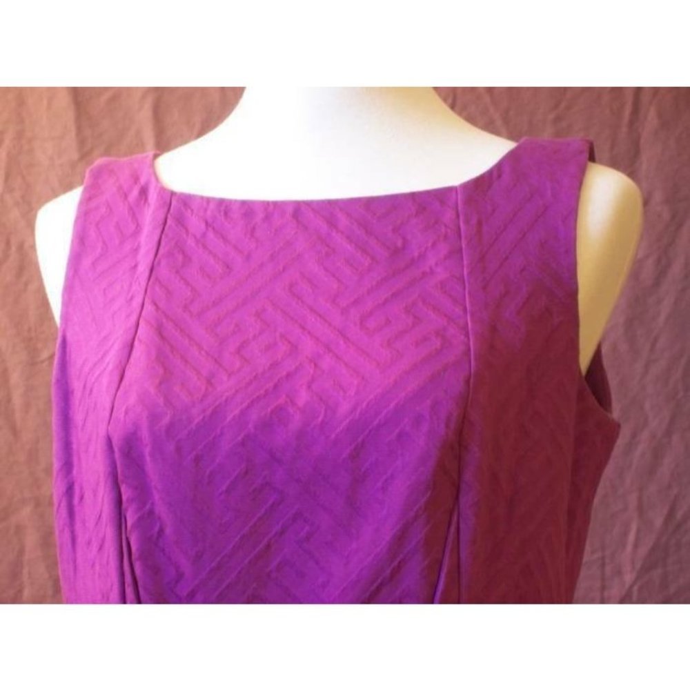 Taylor Jacquard Cotton Magenta  Sheath Dress 8 NEW - Picture 3 of 4